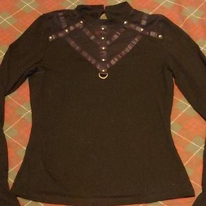 Goth rave bell sleeve top